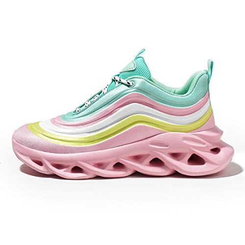LUCKY STEP Women's Chunky Platform Tie Dye Rainbow Sneakers Tennis Running Fashion Shoes