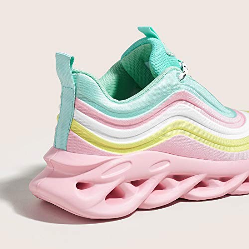 LUCKY STEP Women's Chunky Platform Tie Dye Rainbow Sneakers Tennis Running Fashion Shoes