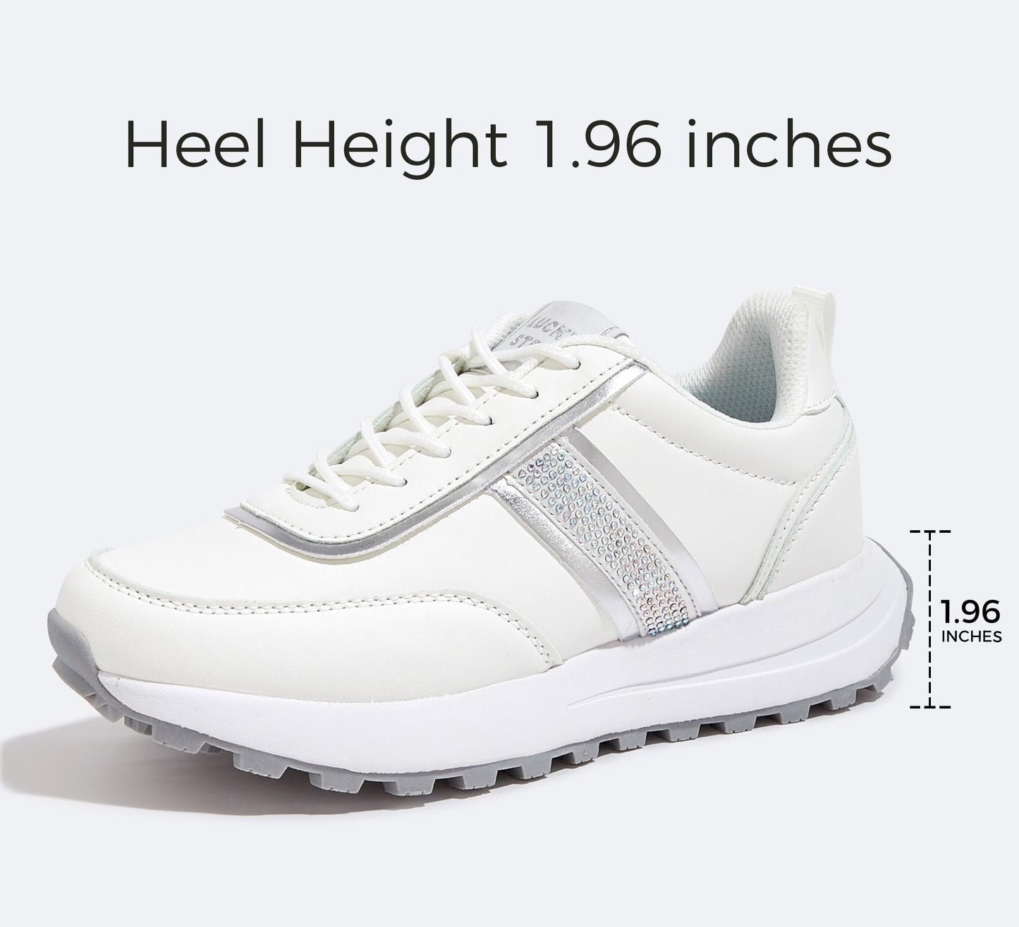 LUCKY STEP Women Platform Walking Shoe Fashion Retro Classic Casual Trainers Braided Rhinestone Sneakers Tennis Running Walking Shoes
