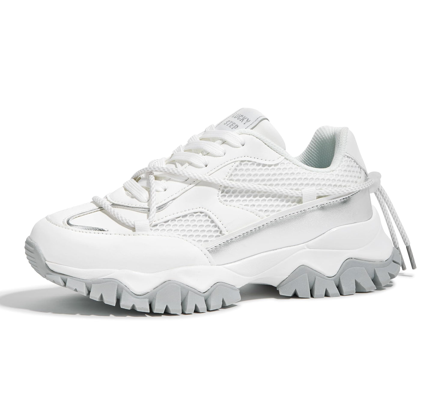 LUCKY STEP Women's Platform Colorful Fashion Sneakers Tennis Retro Colorblock Adjustable Lace Lifestyle Stylish Cute Chunky Dad Casual Walking Shoes