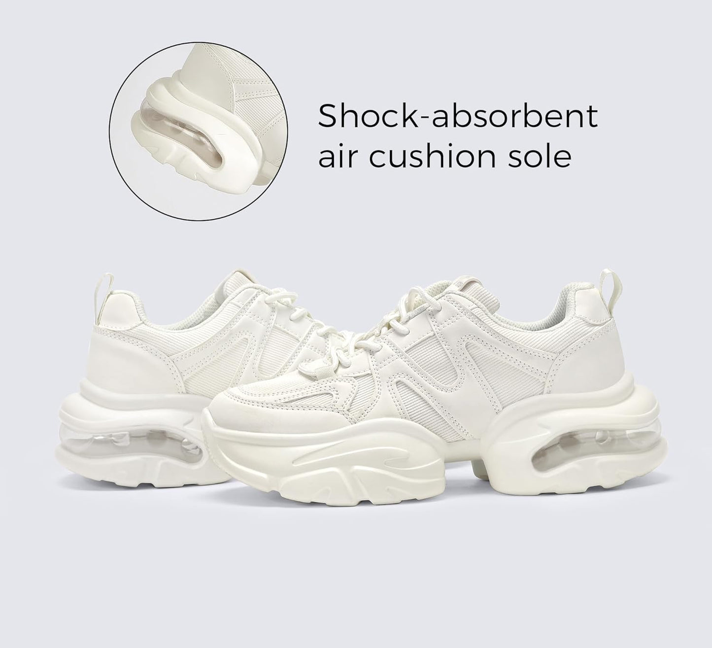 LUCKY STEP Women's Air Cushion Running Shoes Lightweight Breathable Walking Running Athletic Sport Fashion Sneakers