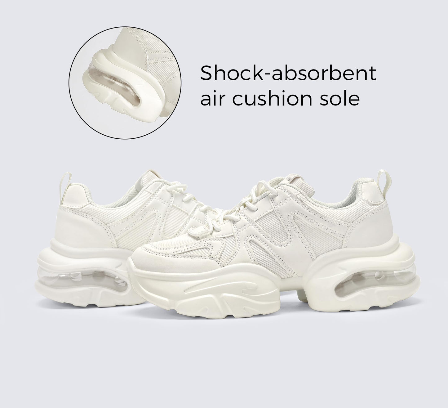 LUCKY STEP Women's Air Cushion Running Shoes Lightweight Breathable Walking Running Athletic Sport Fashion Sneakers