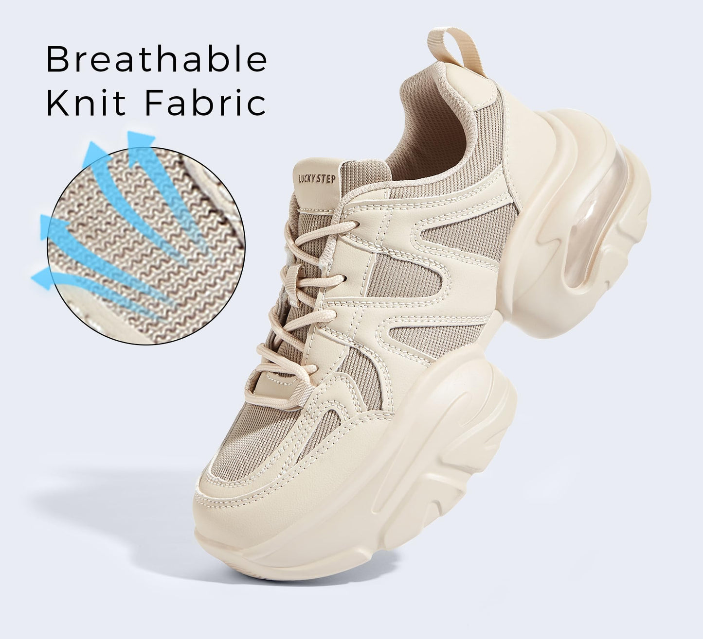LUCKY STEP Women's Air Cushion Running Shoes Lightweight Breathable Walking Running Athletic Sport Fashion Sneakers