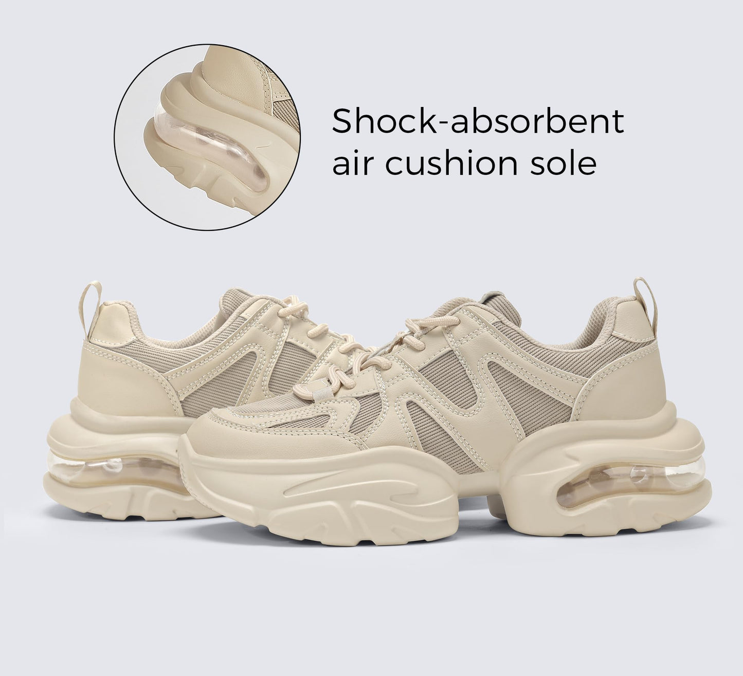 LUCKY STEP Women's Air Cushion Running Shoes Lightweight Breathable Walking Running Athletic Sport Fashion Sneakers