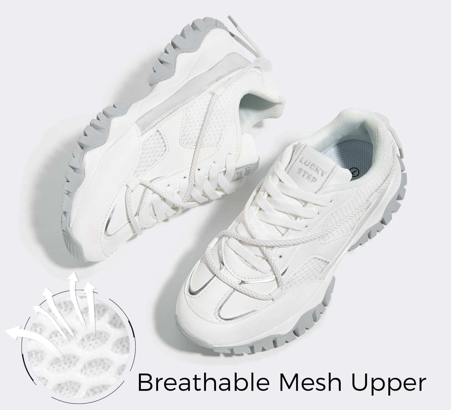 LUCKY STEP Women's Platform Colorful Fashion Sneakers Tennis Retro Colorblock Adjustable Lace Lifestyle Stylish Cute Chunky Dad Casual Walking Shoes