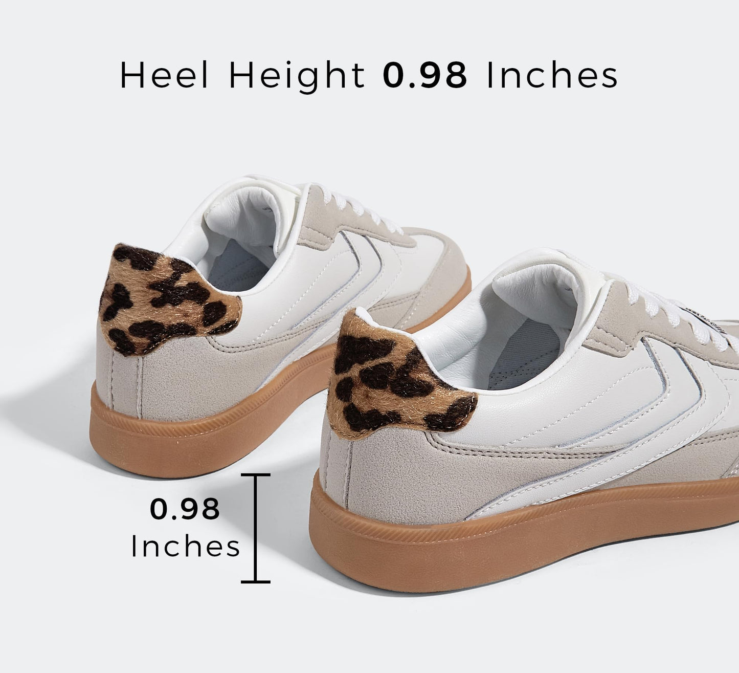 LUCKY STEP Women Retro Sneakers Fashion Classic Gum Sole Tennis Skate Shoes Casual Trendy Walking Trainer Anti Slip Flat Low-Top Footwear