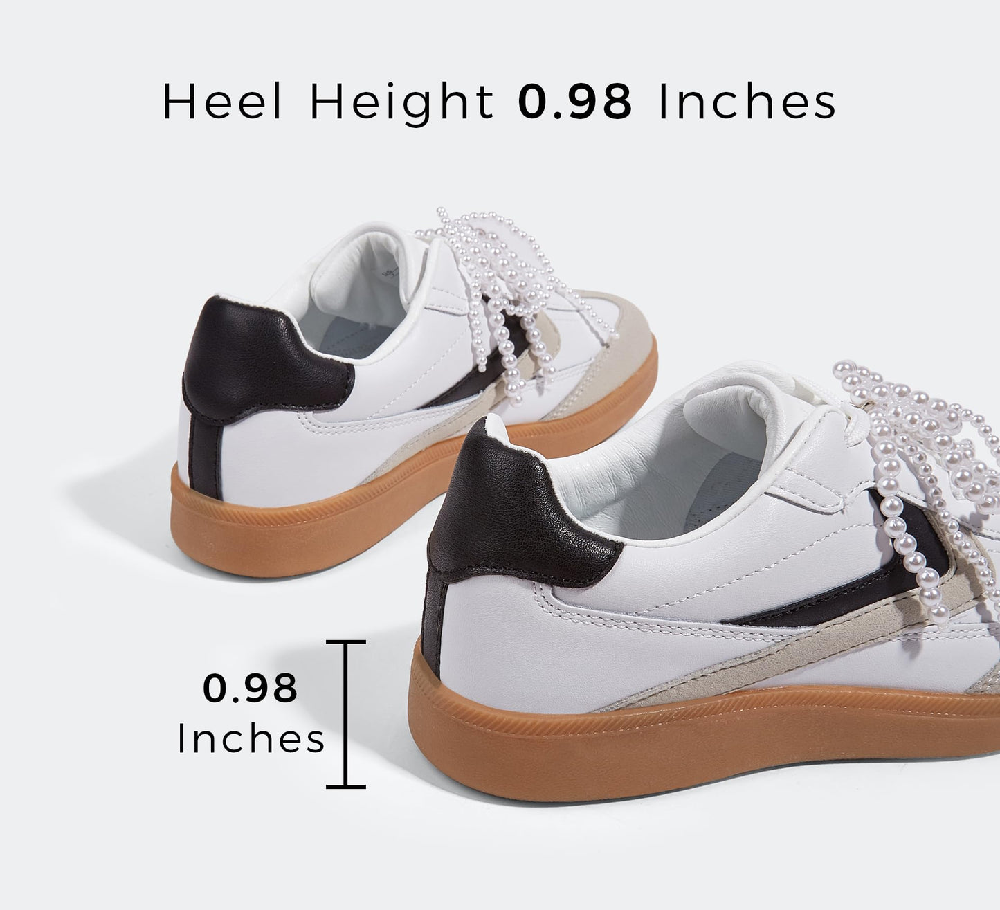LUCKY STEP Women Retro Sneakers Fashion Classic Gum Sole Tennis Skate Shoes Casual Trendy Walking Trainer Anti Slip Flat Low-Top Footwear