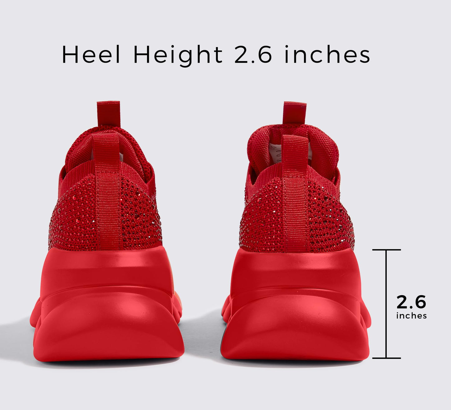 LUCKY STEP Women's Chunky Rhinestone Sneaker Sparkly Bling Bedazzled Mesh Slip on Elastic Sock Glitter Shiny Rave Walking Shoes