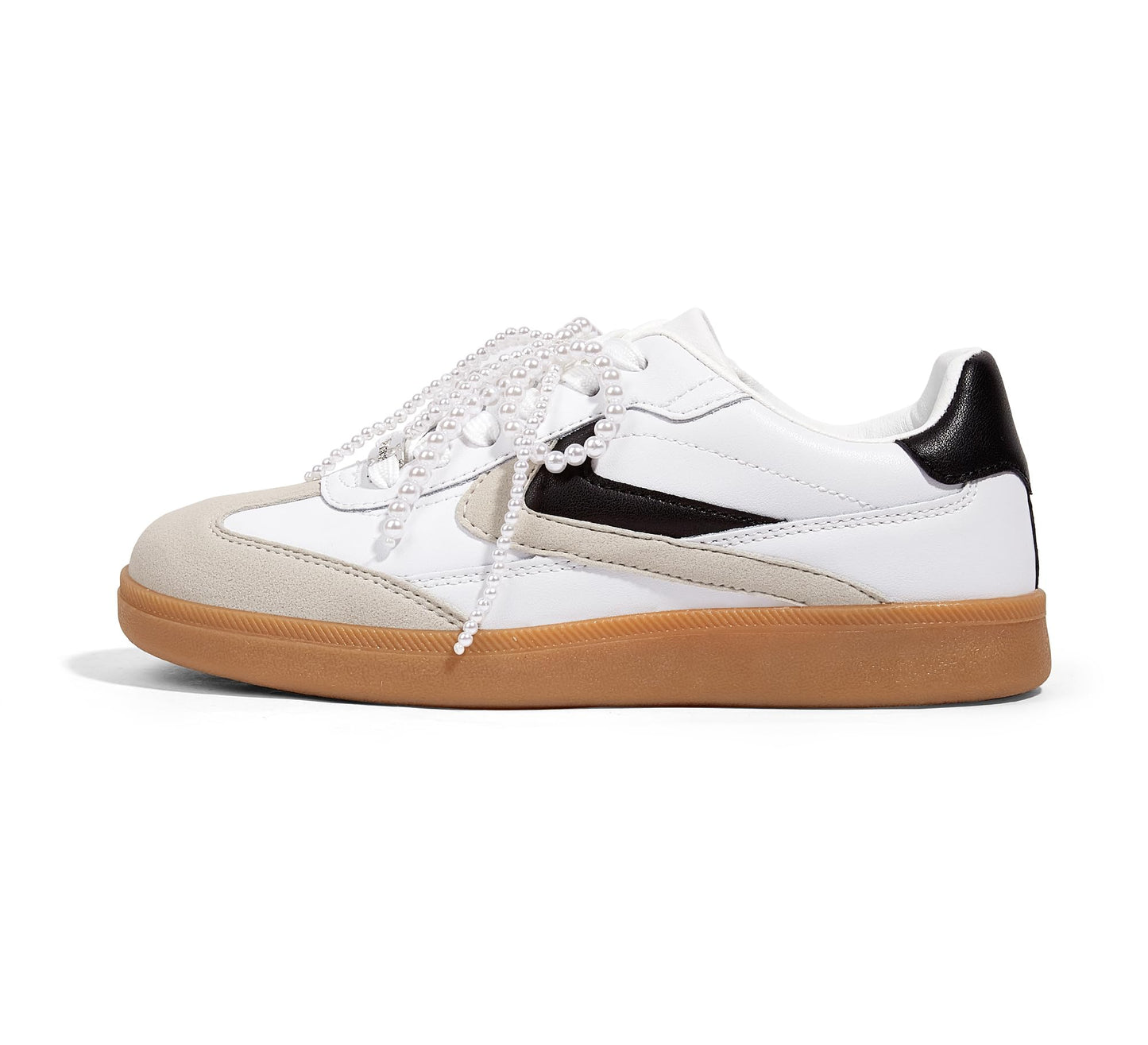 LUCKY STEP Women Retro Sneakers Fashion Classic Gum Sole Tennis Skate Shoes Casual Trendy Walking Trainer Anti Slip Flat Low-Top Footwear
