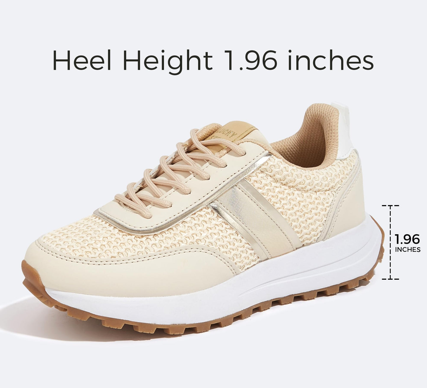 LUCKY STEP Women Platform Walking Shoe Fashion Retro Classic Casual Trainers Braided Rhinestone Sneakers Tennis Running Walking Shoes