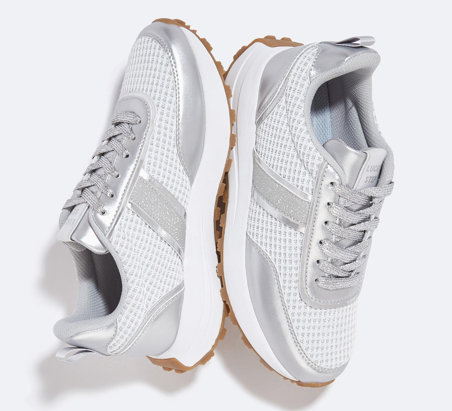 LUCKY STEP Women Platform Walking Shoe Fashion Retro Classic Casual Trainers Braided Rhinestone Sneakers Tennis Running Walking Shoes