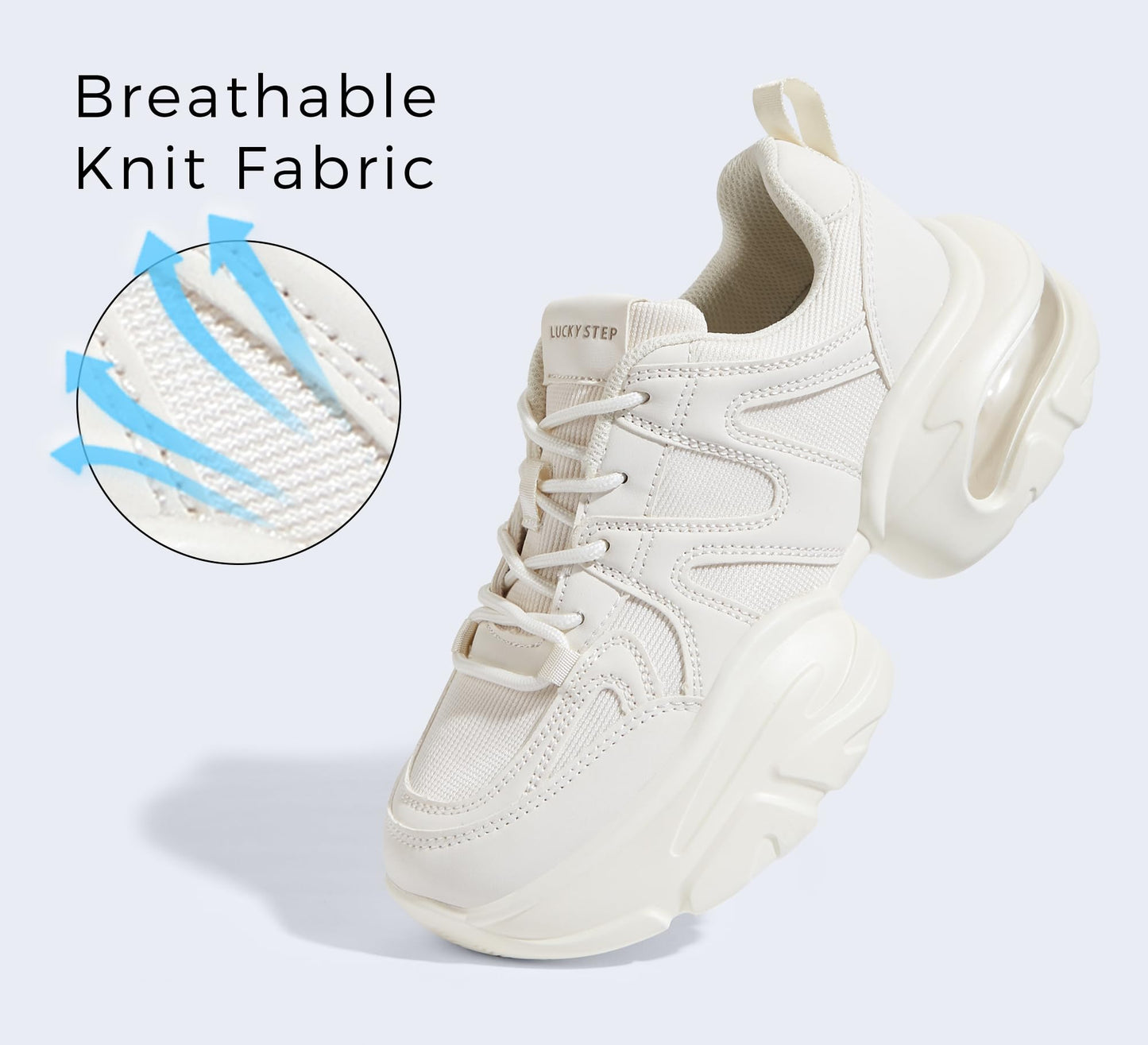 LUCKY STEP Women's Air Cushion Running Shoes Lightweight Breathable Walking Running Athletic Sport Fashion Sneakers