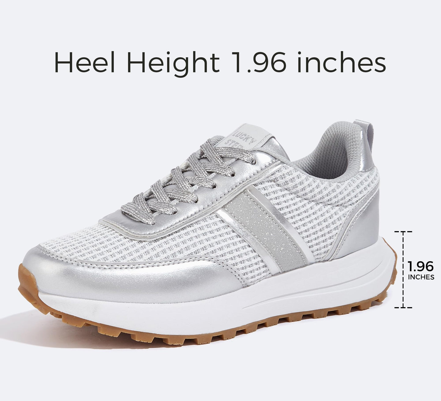 LUCKY STEP Women Platform Walking Shoe Fashion Retro Classic Casual Trainers Braided Rhinestone Sneakers Tennis Running Walking Shoes