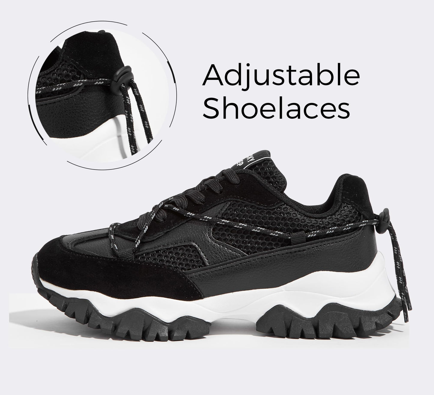 LUCKY STEP Women's Platform Colorful Fashion Sneakers Tennis Retro Colorblock Adjustable Lace Lifestyle Stylish Cute Chunky Dad Casual Walking Shoes