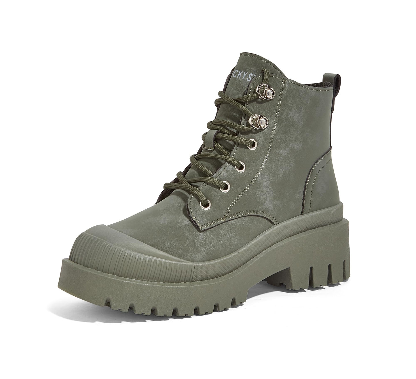 LUCKY STEP Women's Platform Ankle Boots Zipper Fashion Combat Thick Lug Sole Durable Chunky Wedge Booties Shoes