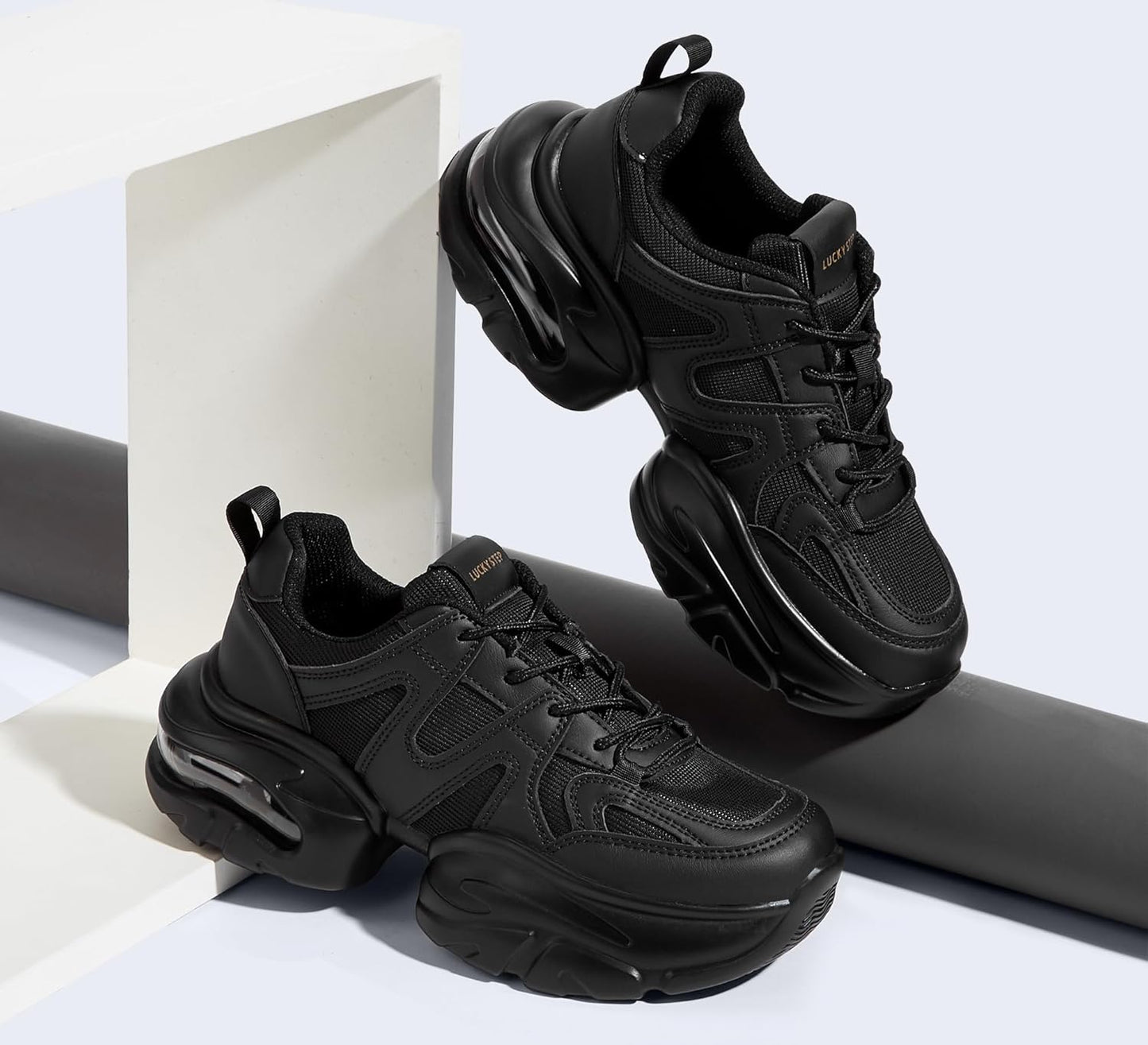 LUCKY STEP Women's Air Cushion Running Shoes Lightweight Breathable Walking Running Athletic Sport Fashion Sneakers