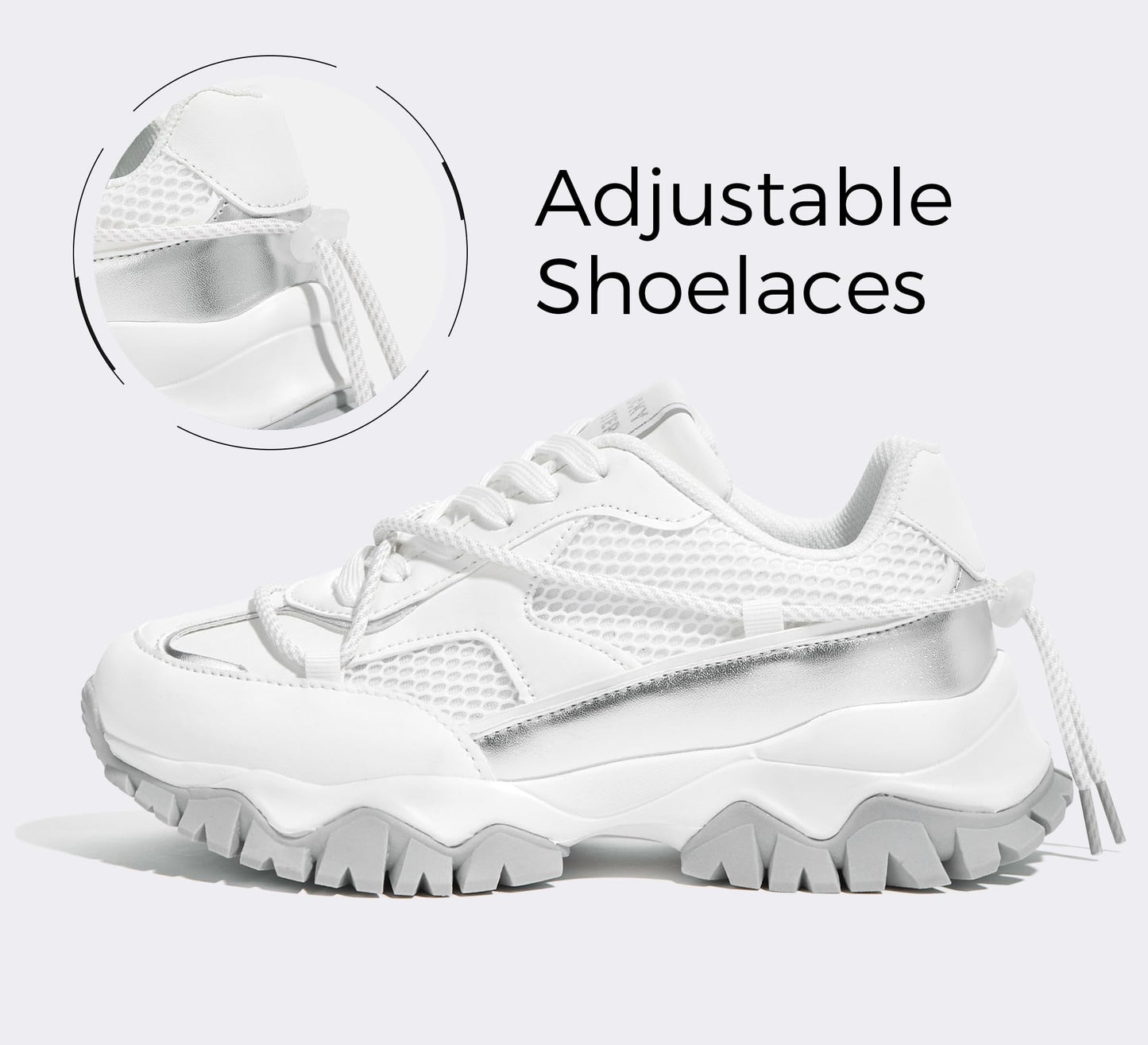 LUCKY STEP Women's Platform Colorful Fashion Sneakers Tennis Retro Colorblock Adjustable Lace Lifestyle Stylish Cute Chunky Dad Casual Walking Shoes