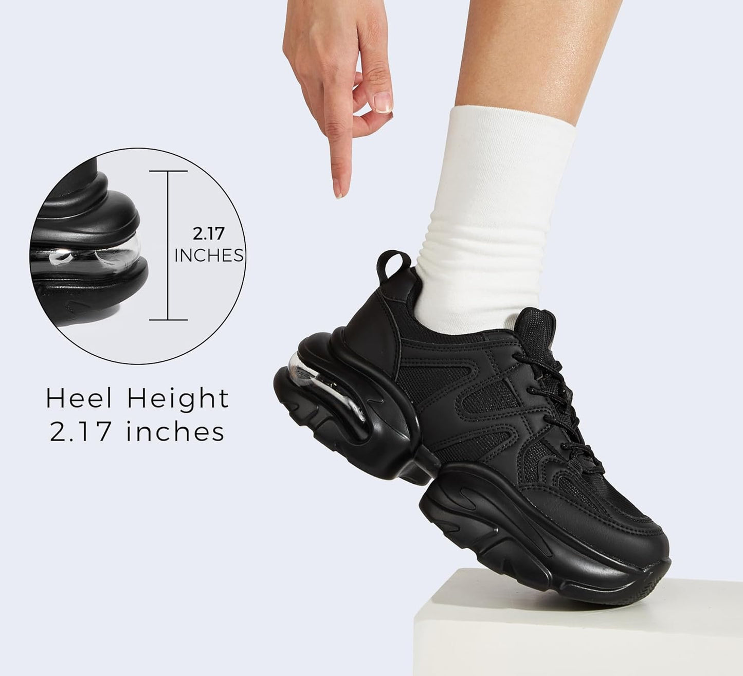 LUCKY STEP Women's Air Cushion Running Shoes Lightweight Breathable Walking Running Athletic Sport Fashion Sneakers