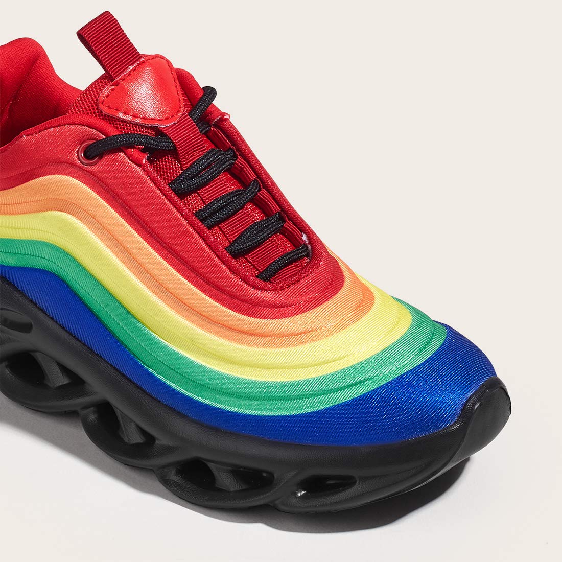 LUCKY STEP Women's Chunky Platform Tie Dye Rainbow Sneakers Tennis Running Fashion Shoes