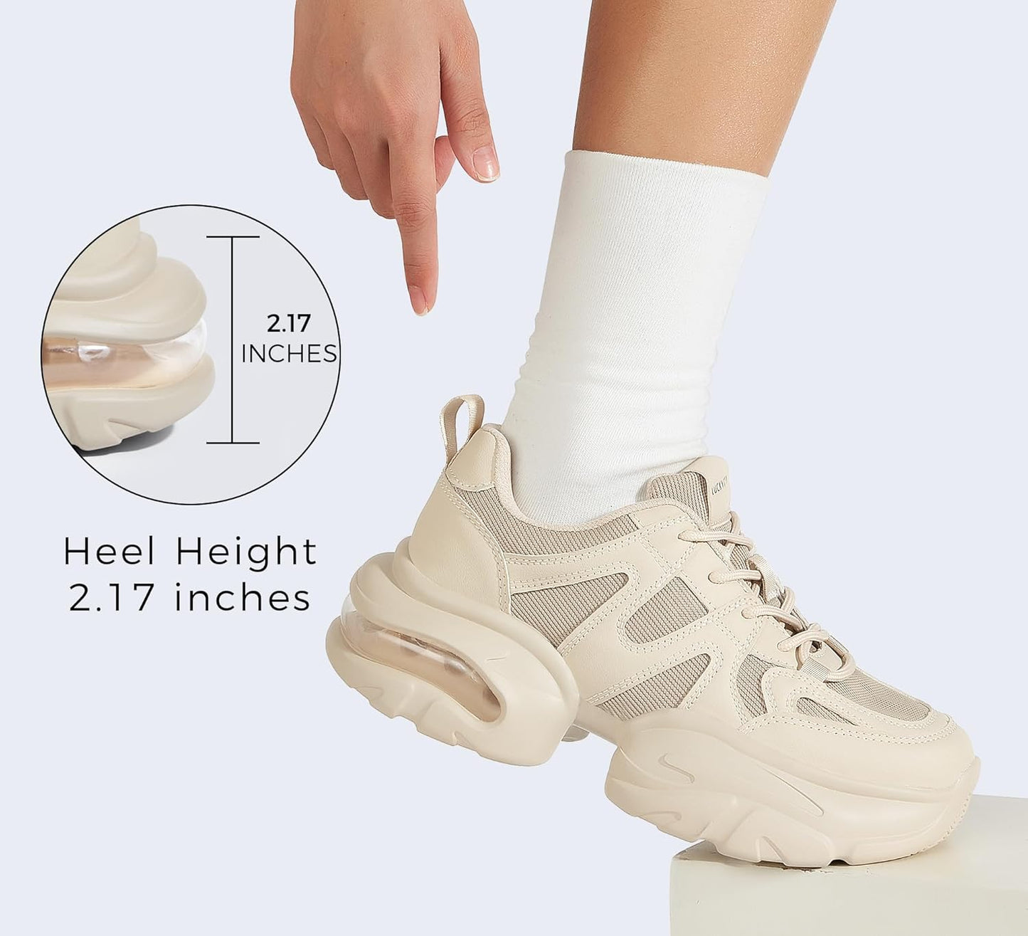LUCKY STEP Women's Air Cushion Running Shoes Lightweight Breathable Walking Running Athletic Sport Fashion Sneakers