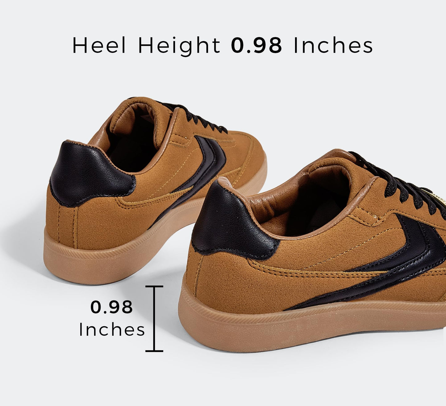LUCKY STEP Women Retro Sneakers Fashion Classic Gum Sole Tennis Skate Shoes Casual Trendy Walking Trainer Anti Slip Flat Low-Top Footwear