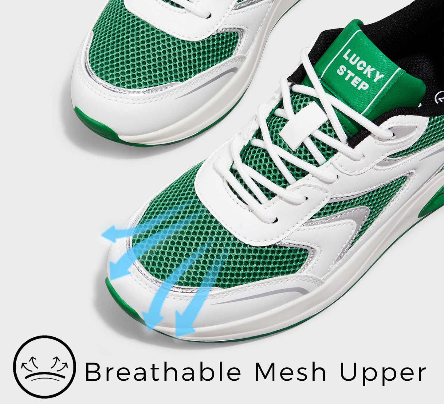 LUCKY STEP Women's Air Cushion Sneakers Rhinestone Fashion Running Gym Jogging Casual Sparkly Arch Support Walking Shoes