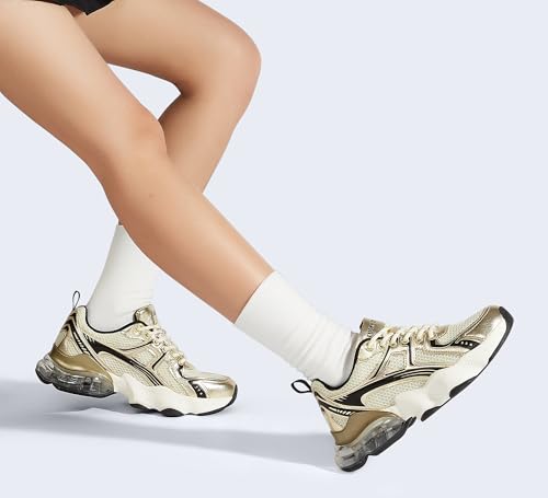 LUCKY STEP Women's Air Cushion Running Shoes Athletic Tennis Sneakers Lightweight Sports Mesh Gym Jogging Workout Walking Shoes