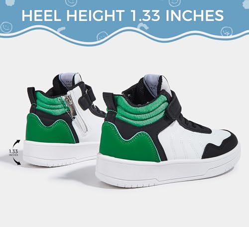 LUCKY STEP Kids High Top Sneakers Fashion Basketball Tennis Shoes Skyhigh Running Sports Ankle Boots Hook and Loop Casual Walking Shoe for Boys Girls