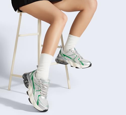 LUCKY STEP Women's Air Cushion Running Shoes Athletic Tennis Sneakers Lightweight Sports Mesh Gym Jogging Workout Walking Shoes