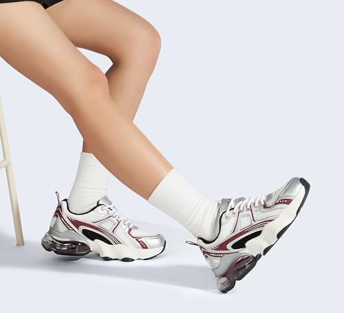 LUCKY STEP Women's Air Cushion Running Shoes Athletic Tennis Sneakers Lightweight Sports Mesh Gym Jogging Workout Walking Shoes