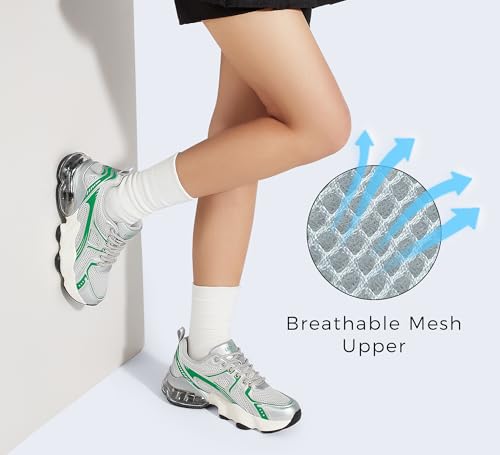 LUCKY STEP Women's Air Cushion Running Shoes Athletic Tennis Sneakers Lightweight Sports Mesh Gym Jogging Workout Walking Shoes