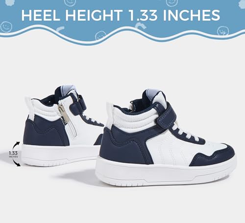 LUCKY STEP Kids High Top Sneakers Fashion Basketball Tennis Shoes Skyhigh Running Sports Ankle Boots Hook and Loop Casual Walking Shoe for Boys Girls