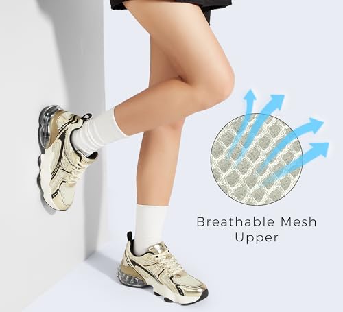 LUCKY STEP Women's Air Cushion Running Shoes Athletic Tennis Sneakers Lightweight Sports Mesh Gym Jogging Workout Walking Shoes