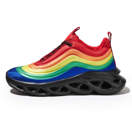 LUCKY STEP Women's Chunky Platform Tie Dye Rainbow Sneakers Tennis Running Fashion Shoes
