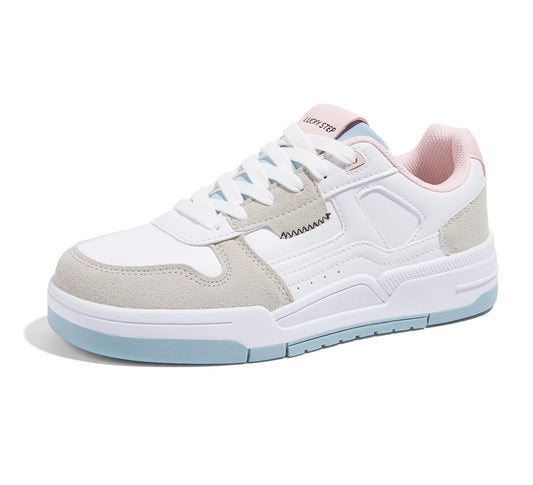 LUCKY STEP Women's Lace Up Fashion Casual Sneakers Low Top Walking Shoes Platform Comfort Non Slip Tennis Shoes