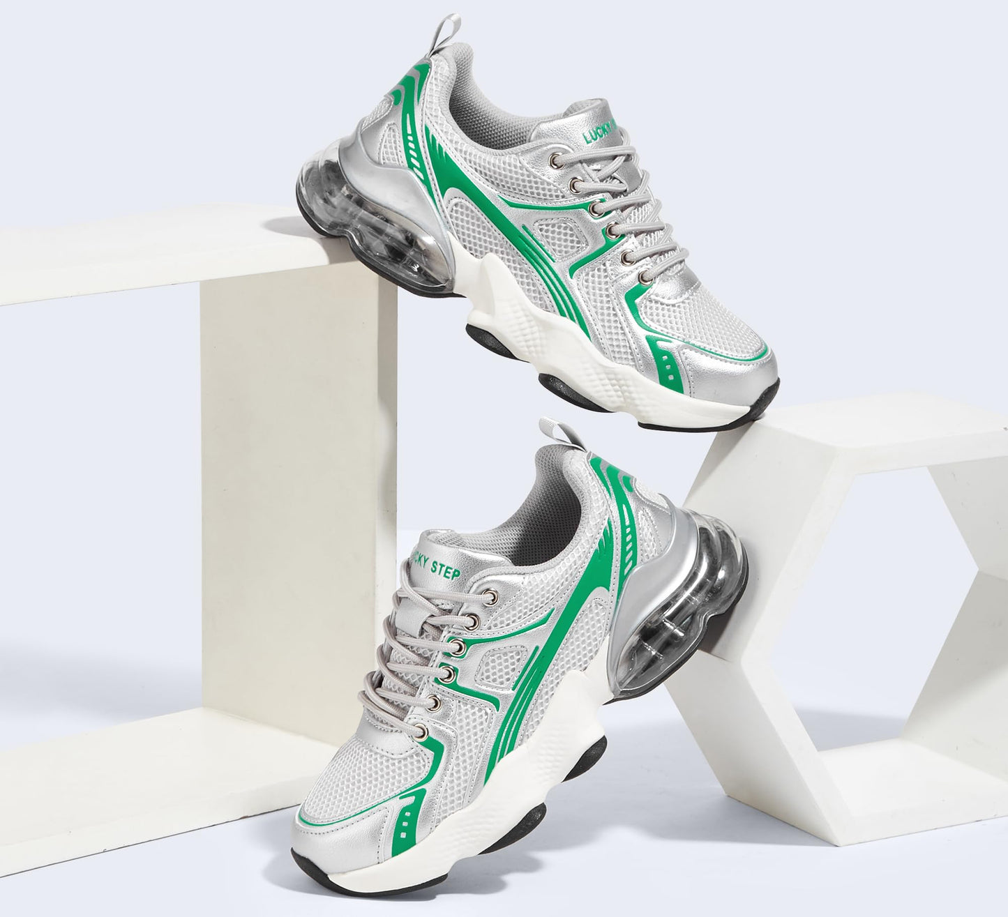 LUCKY STEP Women's Air Cushion Running Shoes Athletic Tennis Sneakers Lightweight Sports Mesh Gym Jogging Workout Walking Shoes