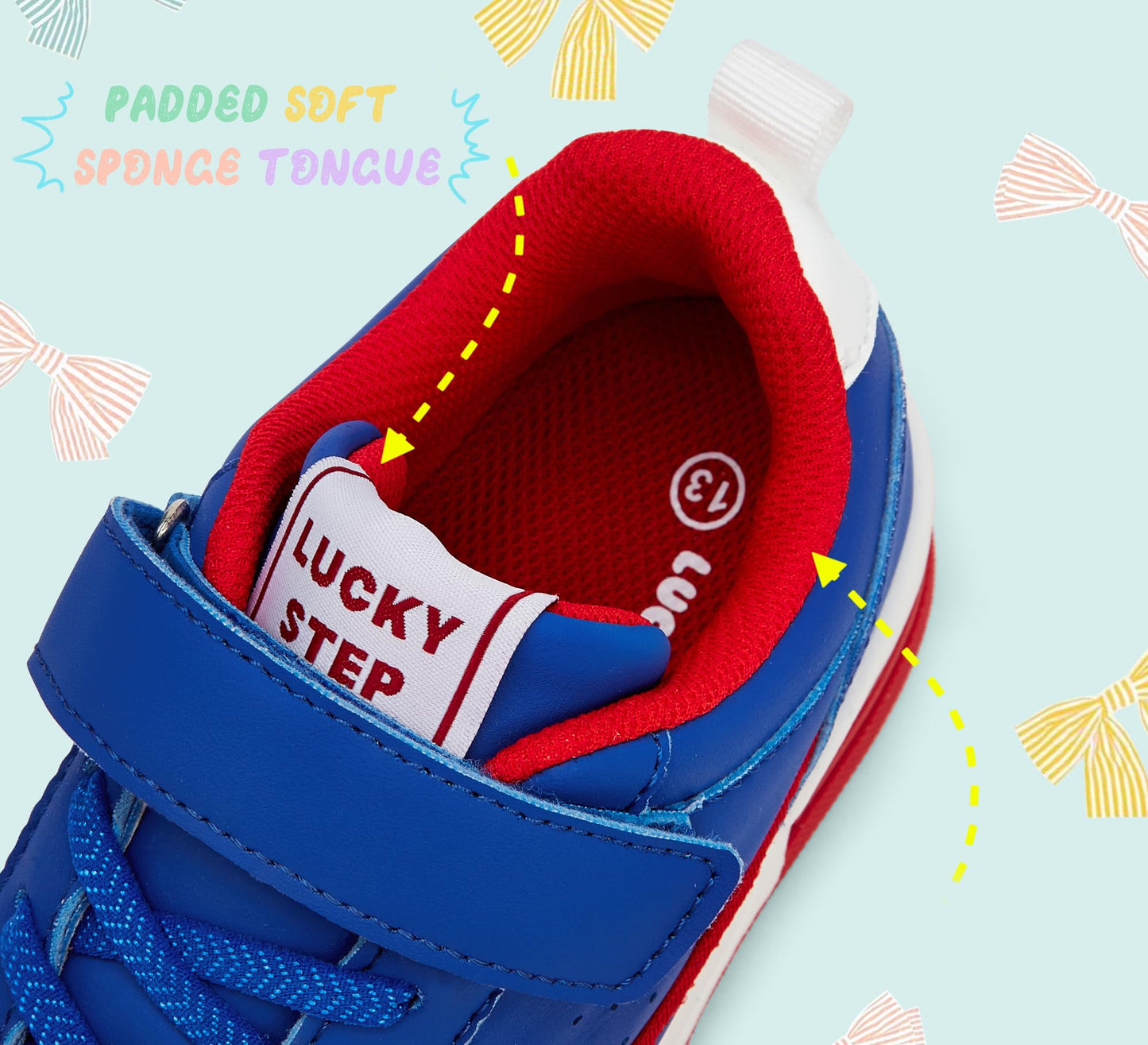 LUCKY STEP Kid's Slip On Sneaker Comfort Casual Running Tennis School Low Top Sneaker Strap Athletic Walking Shoes for Children/Boys/Girls