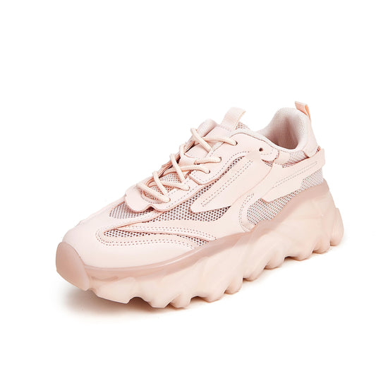 LUCKY STEP Women Walking Cusual Knit Fashion Sneakers Platfom Outdoor Shoes